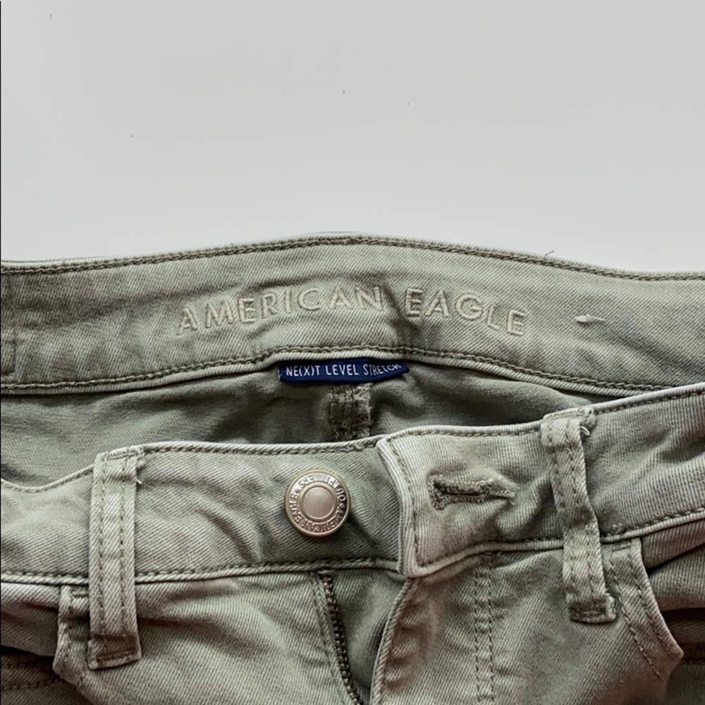 Green American Eagle jeans. Super stretch size 4